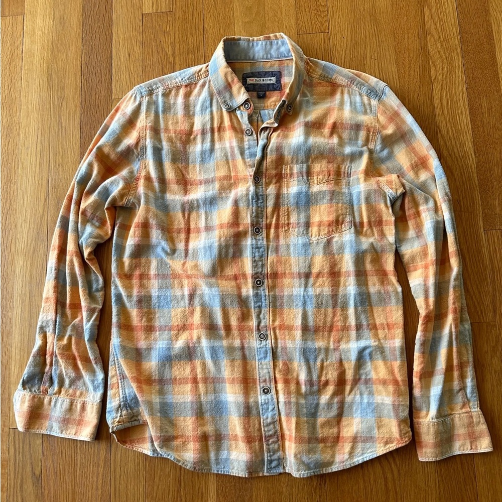 Men's Orange and Blue Plaid Shirt -Glad All Over 32 Bar Blues